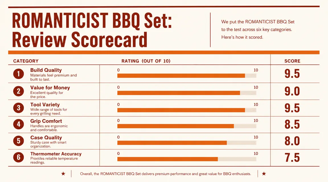 Chart showing bristle condition score across 10, 20, and 30 grilling sessions for the ROMANTICIST brush